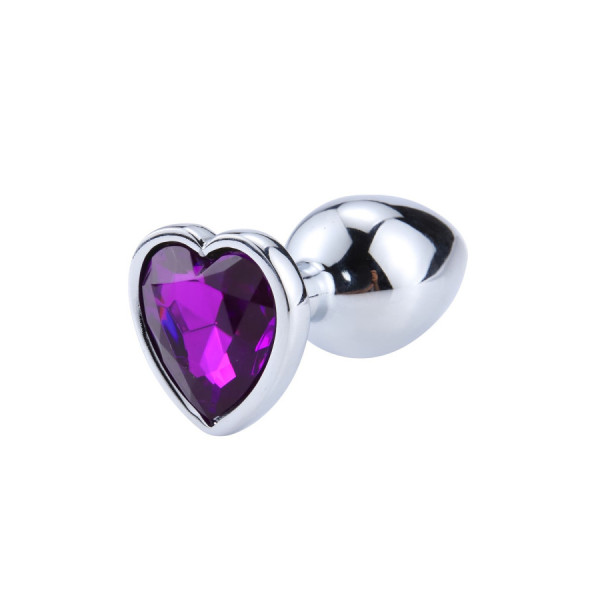 Plug bijou en aluminium bijou coeur violet Medium LOVELY 
